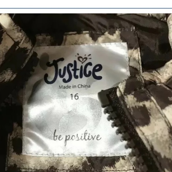 Justice Girls puffer vest size 16 leopard print - Picture 3 of 4